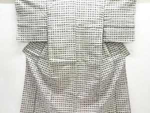 大正ロマン　変わり格子模様織り出し銘仙着物